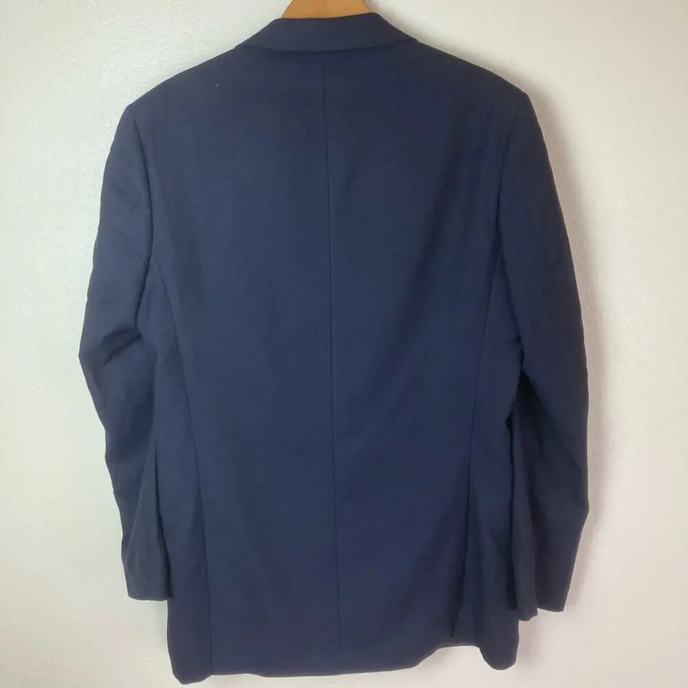 Joseph Abboud Blazer Mens 42 R ? Navy Blue REDA Italian Wool Buttons Super 110's
